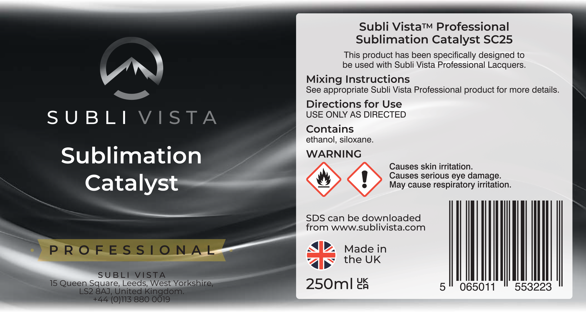 Subli Vista Professional Sublimation Catalyst Liquid 250ml