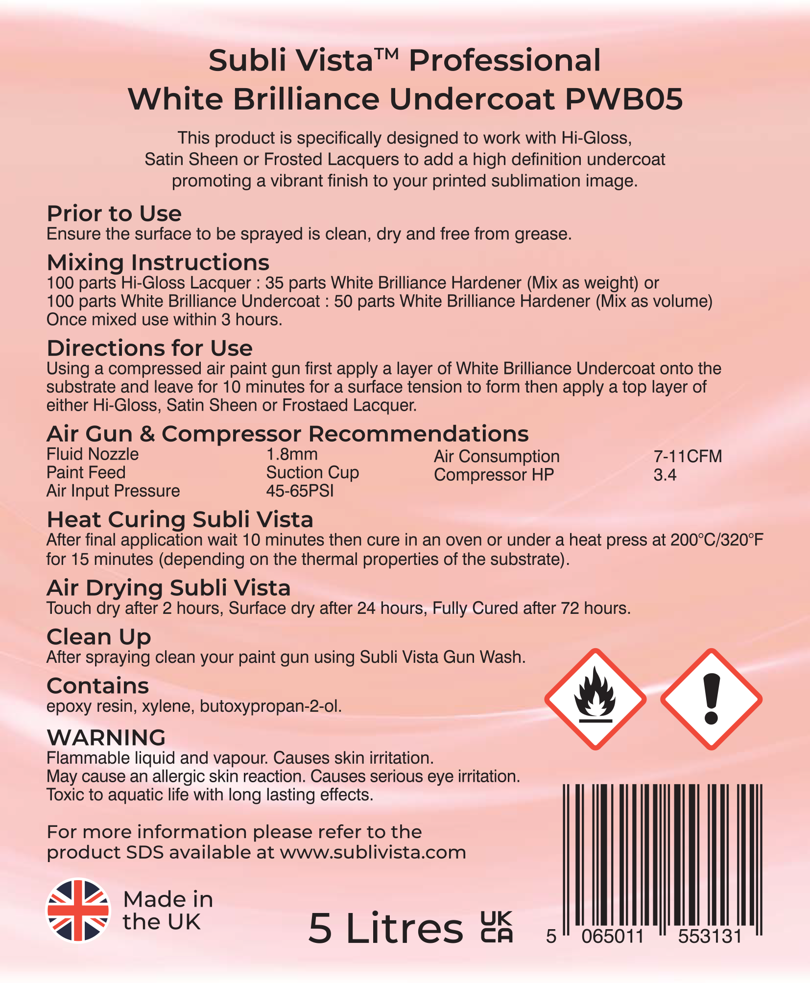 Professional White Brilliance Satin Undercoat Liquid 5 litres